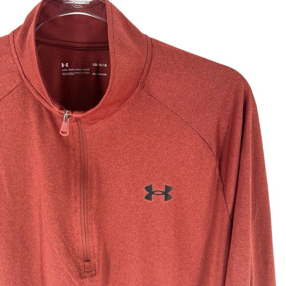 Under Armour Shirt Mens L Heatgear 1/2 Zip Tech Pullover Lightweight Base Layer - Picture 5 of 15